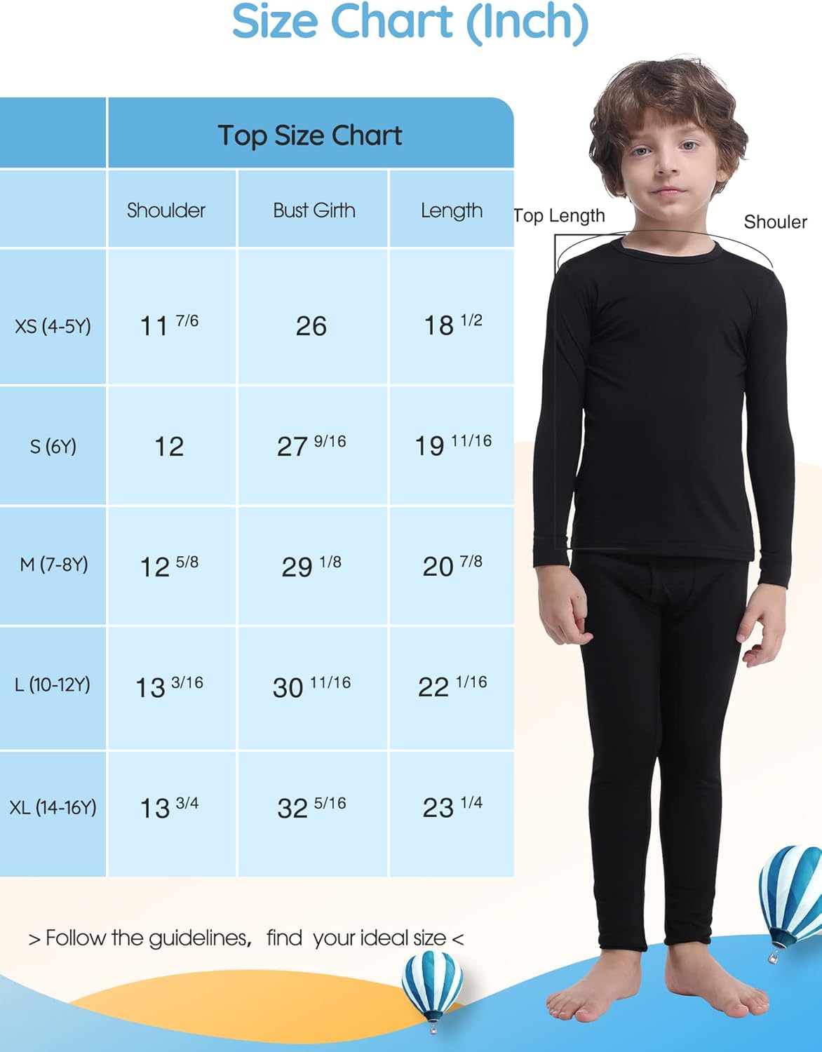 Subuteay Boys Thermal Top Fleece Lined Long Johns Long Sleeve Undershirts Baselayer for Kids: Clothing, Shoes & Jewelry