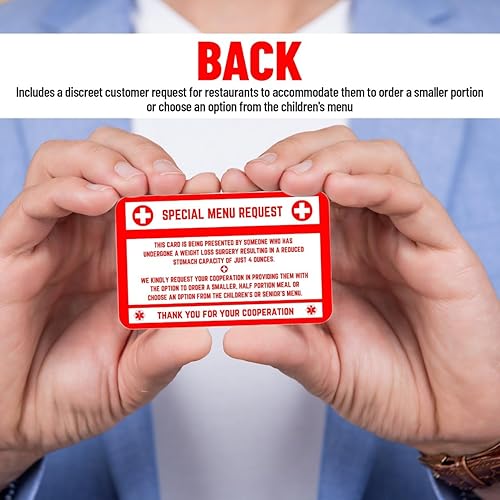 Miniatura 7 de Tarjeta bariátrica para restaurantes, tarjeta de solicitud de menú especial, control de porciones, solicitud de restaurante para pacientes
