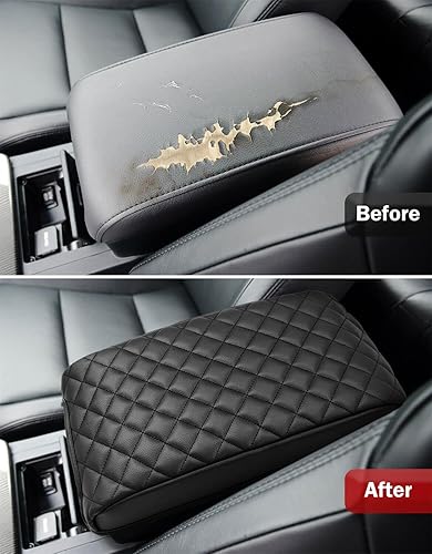 Miniatura 6 de KBH Funda para reposabrazos de consola central automática para Toyota Camry 2012-2017, protector de cojín de consola de piel sintética, interior