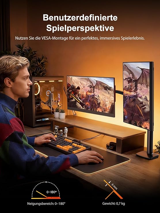 Uperfect 16 Inch 2K 144Hz QLED Portable Monitor 150% sRGB 2000:1 400 Nits 2560x1600 16:10 0.1ms Display Integrated Mount Mini HDMI USB C for PC Laptop Mobile Phone Xbo Switch PS4/5 VESA Compatible