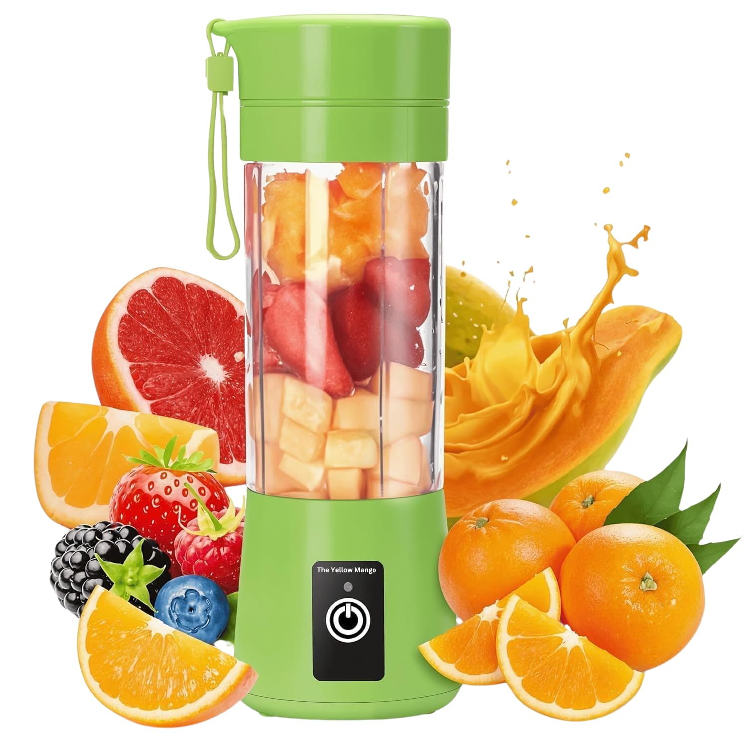Portable Blender,Mini 6-blade Mixer for Smoothie,Milkshake, Juice, Mobile Hand juicer With USB Rechargeable For Travel, office, picnic, fitness (Green)