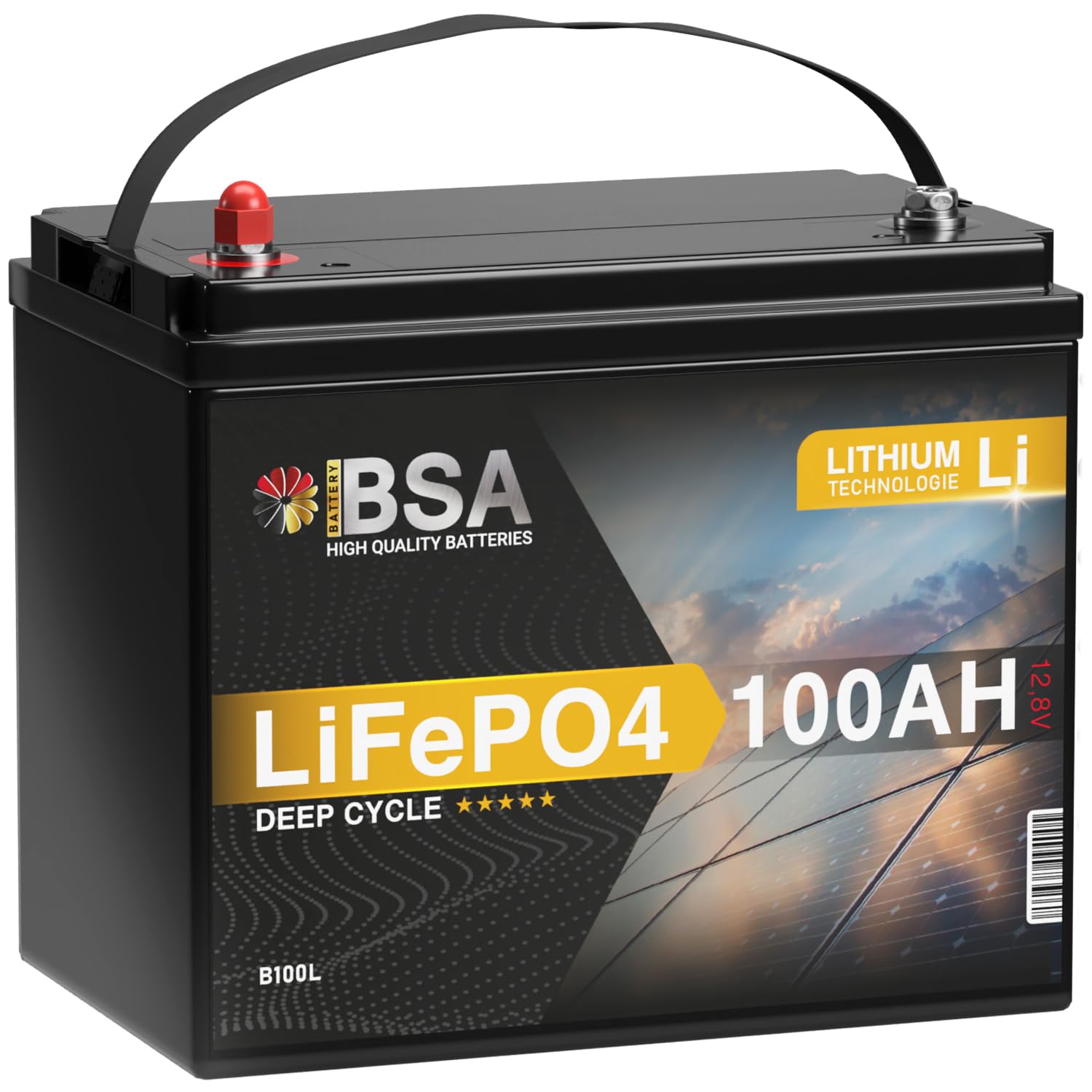 BSA LiFePO4 100Ah 12V Mini Lithium Batterie Wohnmobil Solarbatterie Solar