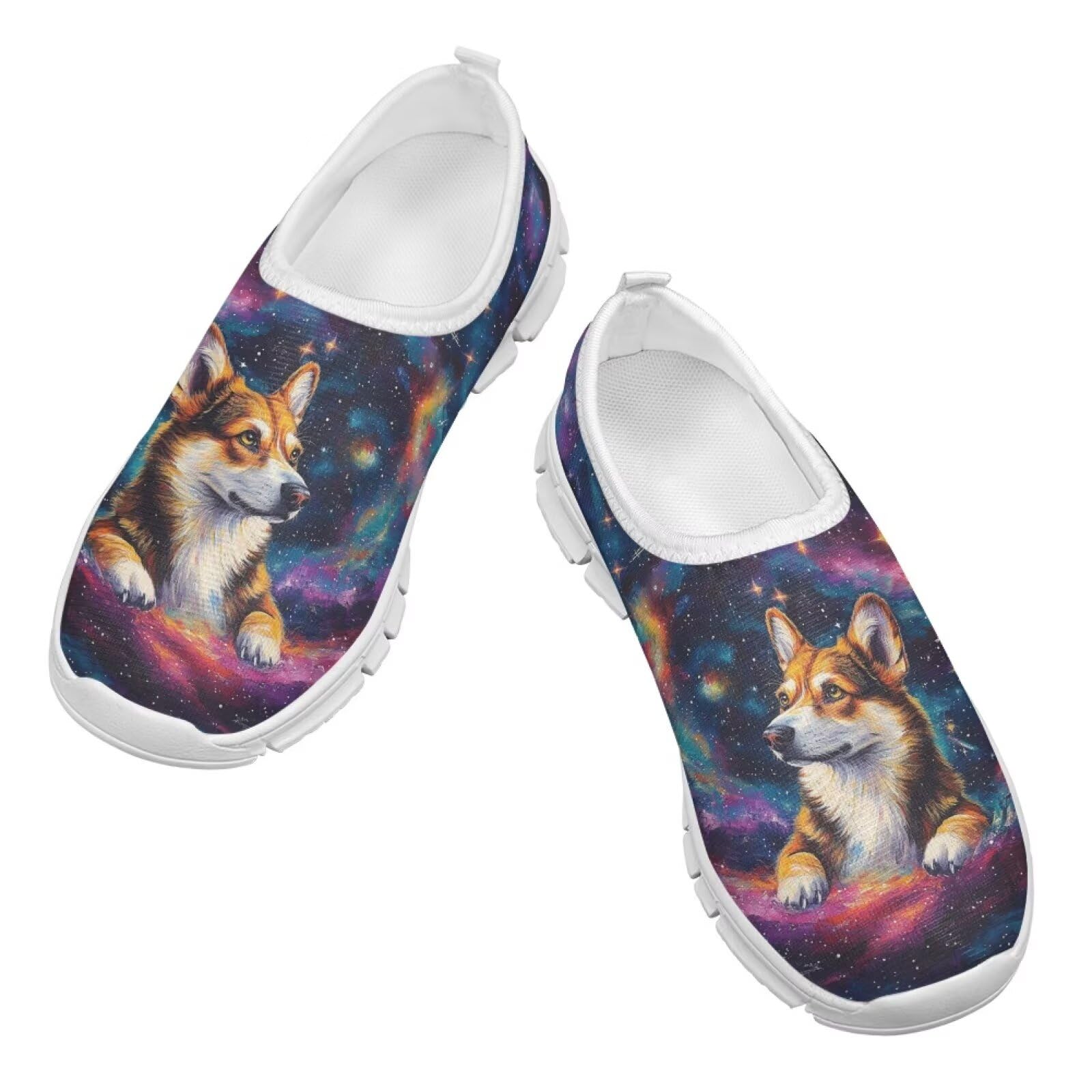 Cugasmaru Dog Shoes for Kids Slip On Sneakers Size 12 Boys Shoes Back to School Shoes Animal Cool Running Workout Shoes Big Kids Pet Lovers Gifts Universe Print