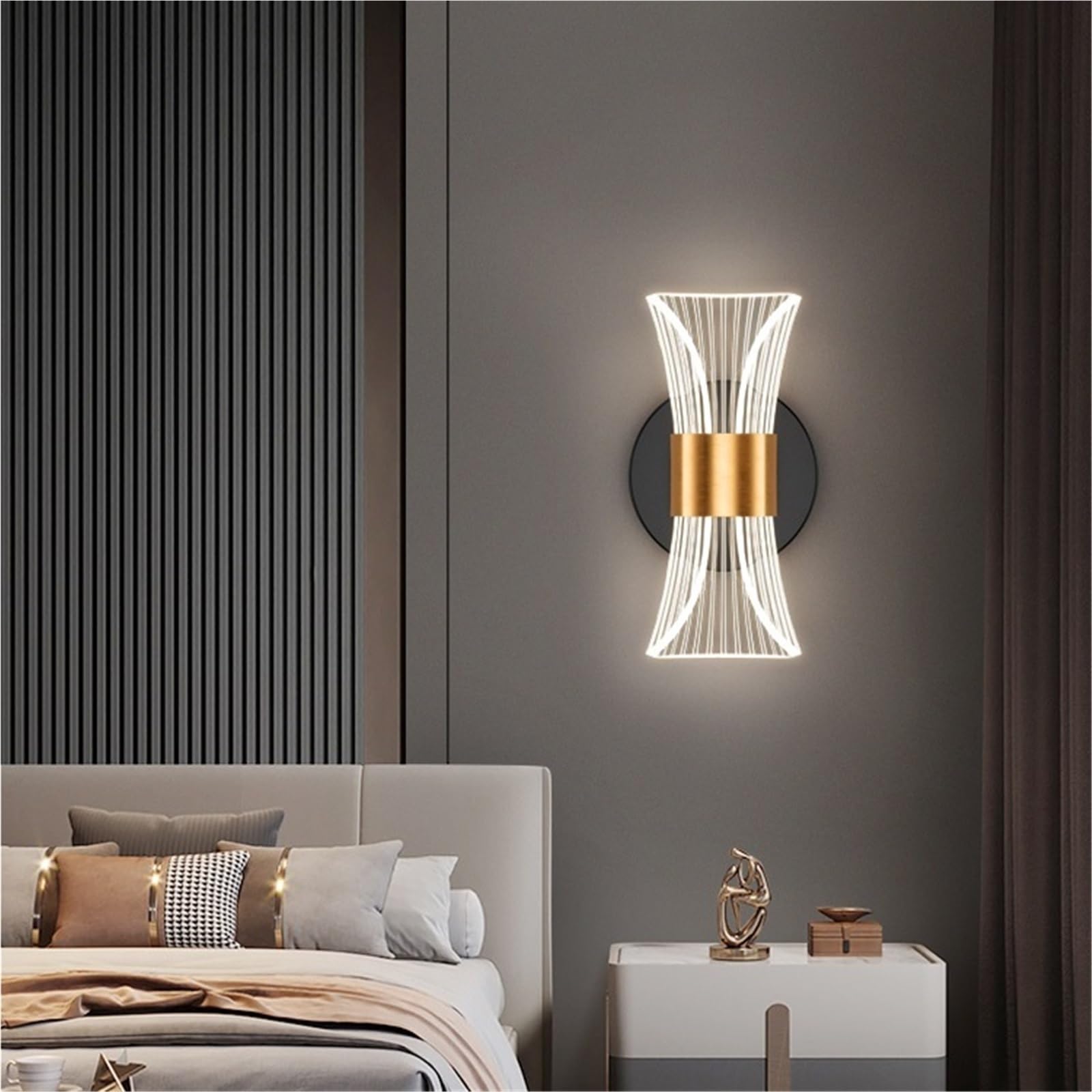 Applique da parete moderna per camera da letto, lampada da comodino, squisita illuminazione per soggiorno, scale, corridoio e ingresso, elegante illuminazione