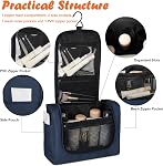 FITDON Large Hanging Toiletry Bag Travel Wash Bag, Waterproof Shaving Bag Gym Shower Bathroom Bag Dopp Kit, Blue