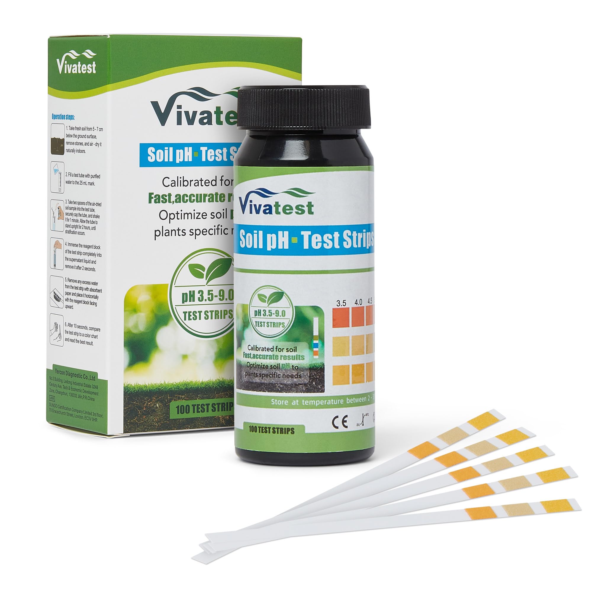 Viva Test Soil pH Testing Kit – 100Pcs 3.5-9.0 Range Soil pH Tester Ideal Plant Watering Indicator, Plant Markers – Easy to Use and Accurate Results – Suitable for Fruits and Vegetables, House Plants
