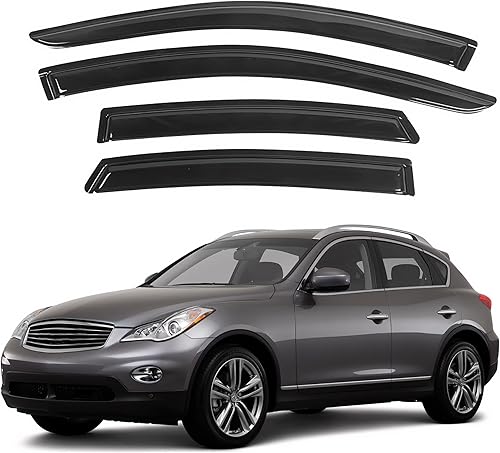 Miniatura 344 de IG - Visera para ventana de automóvil, protector contra la lluvia, el sol y el viento, con cinta adhesiva, deflector extraduradero para ventana