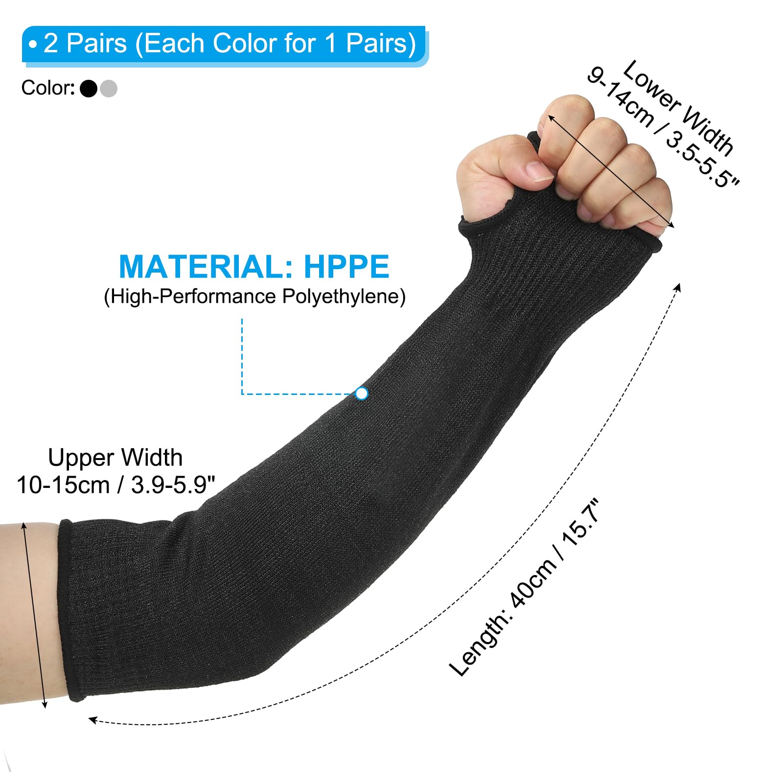 PATIKIL 16 Inch Cut Resistant Sleeve - Image 2