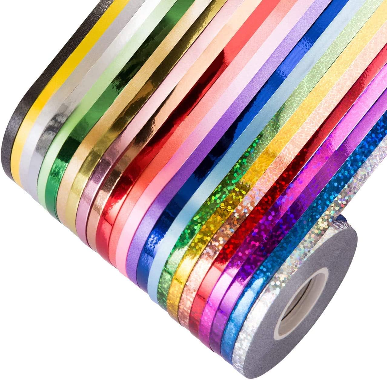 Nastri Regalo Colorati Dooozy - 48 Rotoli Da 5mm X 10m | Per Pacchi, Palloncini E Decorazioni - Foto 1
