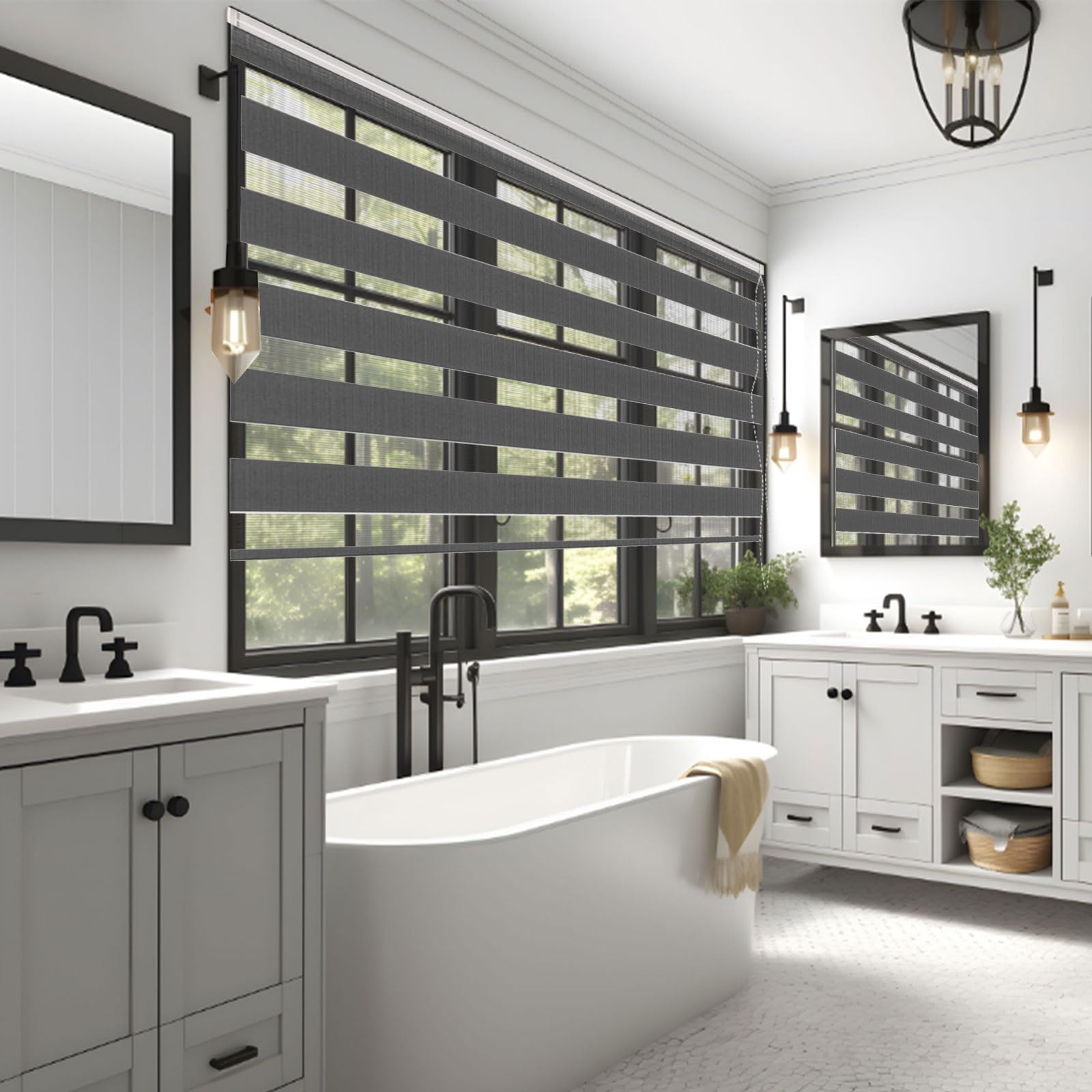 Blackout Roller Blinds 115 x 320 cm Adjustable and UV Protection Blackout Made to Measure Roller Blind Easy to Install Fittings Included for Windows Room Darkening, Ciemny szary
