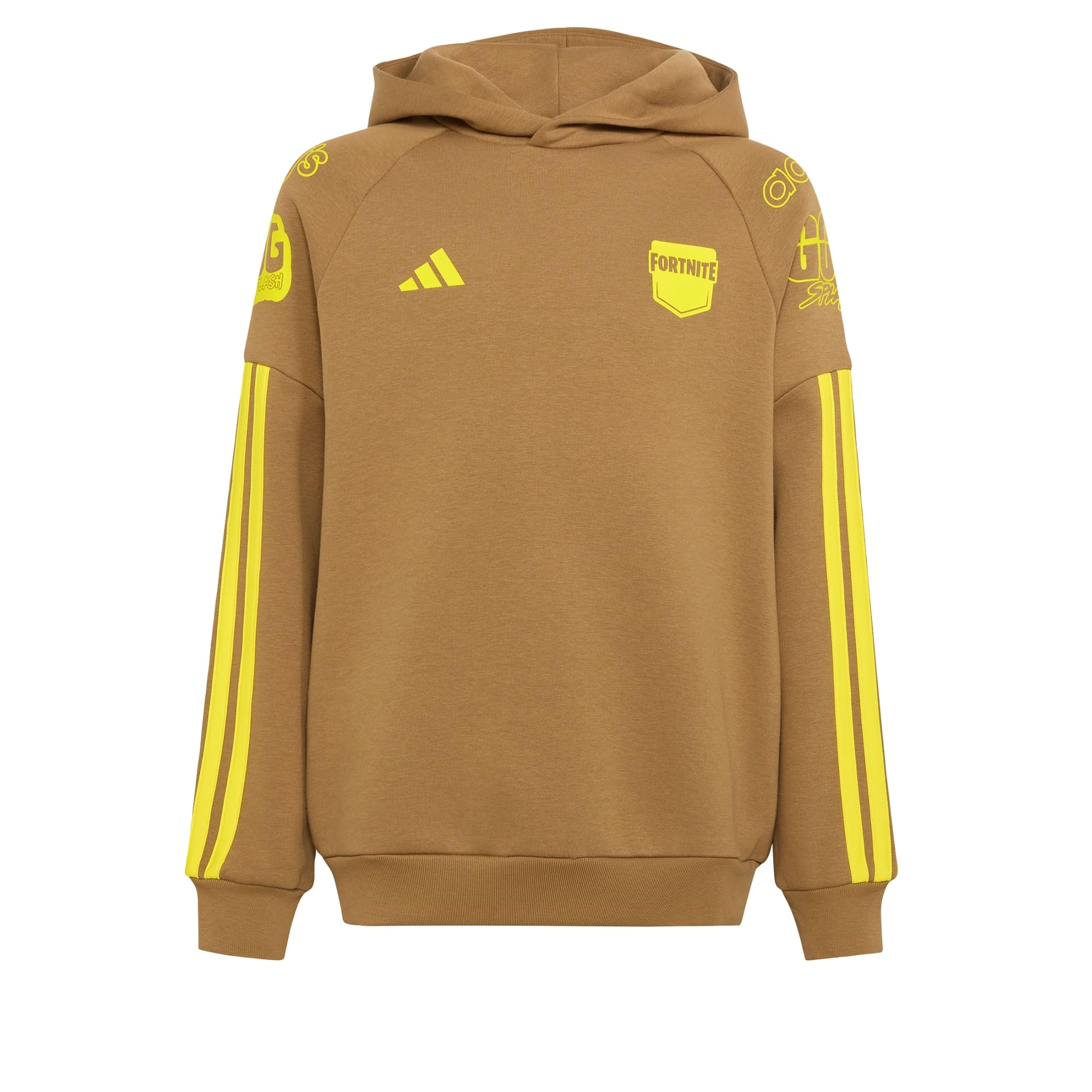 adidas Unisex Kids X Fortnite Hoodie Sweatshirt, brown desert/yellow, 13-14 Years