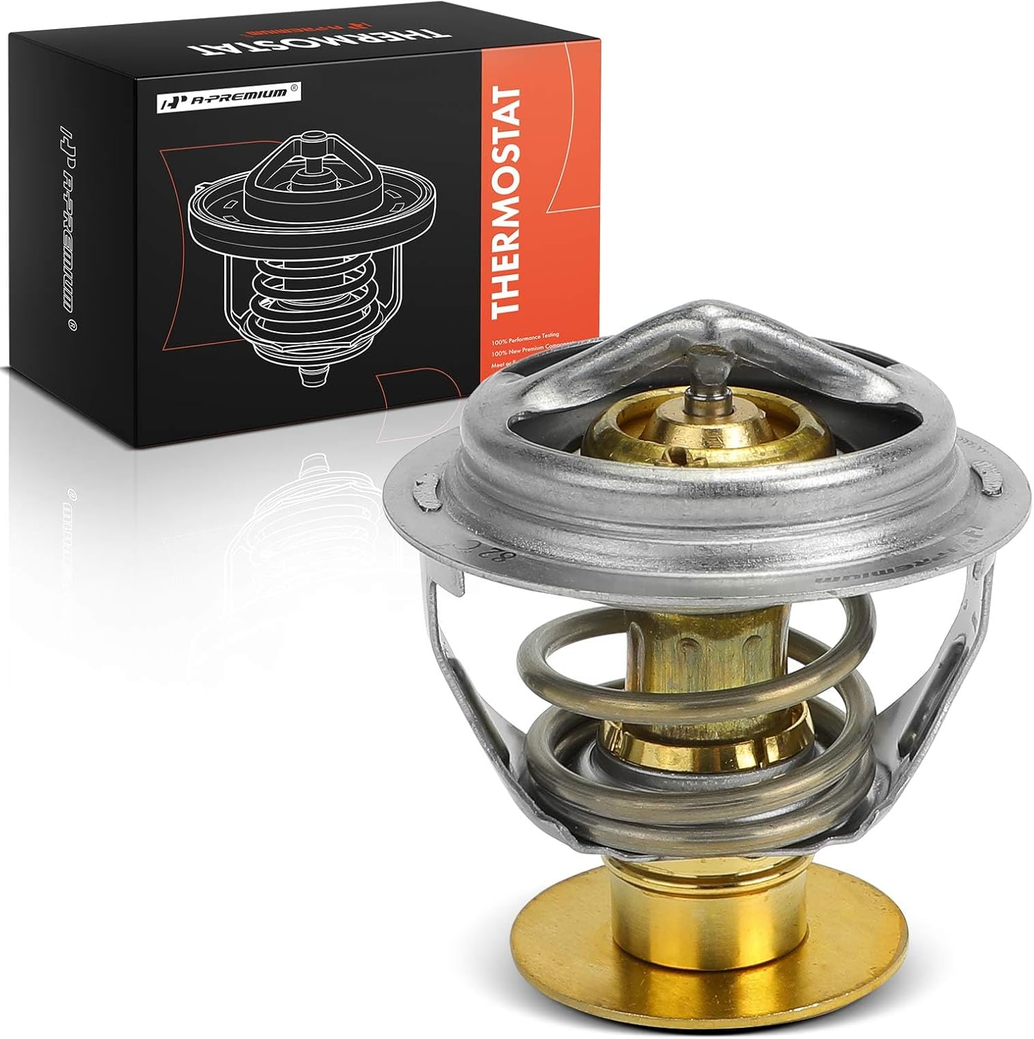 A-Premium Engine Coolant Thermostat Compatible with Ford Explorer, Escape, Edge, Mustang, Taurus, Flex & Mazda 6, CX-9, Tribute & Lincoln MKZ, MKX, MKS, MKT, Continental, Aviator & Mercury Cougar