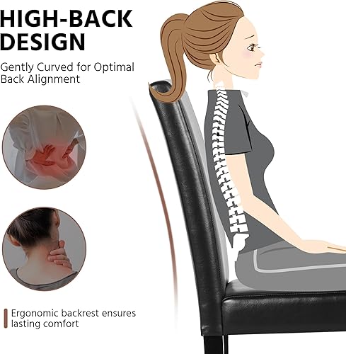 Miniatura 74 de Yaheetech Parson - Juego de 4 sillas de comedor tapizadas de tela con asiento acolchado y patas de madera maciza para comedor/restaurante, diseño