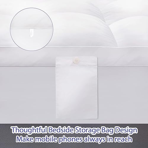 Miniatura 5 de ABENE Cubrecolchón extra grueso relleno de plumas de fusión California King para dolor de espalda, acolchado de lujo con capa de Doule mullido,