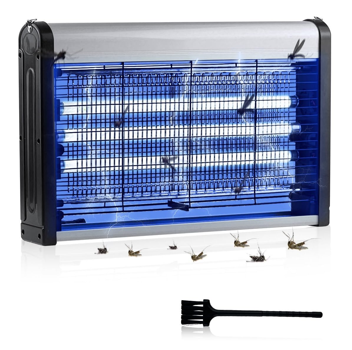 30W Electric Fly Zapper Indoor, 3500V UV Fly Killer Lamp, Double-Layer Electric Grid with 3 UV Lights, Mosquito Killer, Flying Insect Trap, Easy to Clean, Suitable for Home, Kitchen, Bedroom, Office