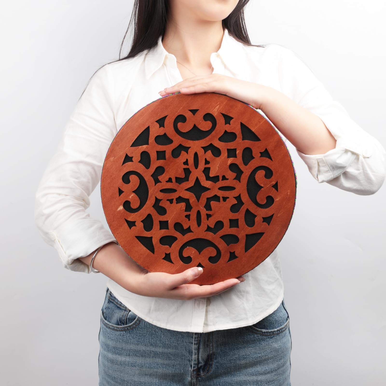 Tambor de corriente de agua de 12 pulgadas, disco de lluvia "Water-Fall", instrumento de percusión de madera natural, simula sonidos de agua que fluyen de lluvia, para curación de sonido, meditación