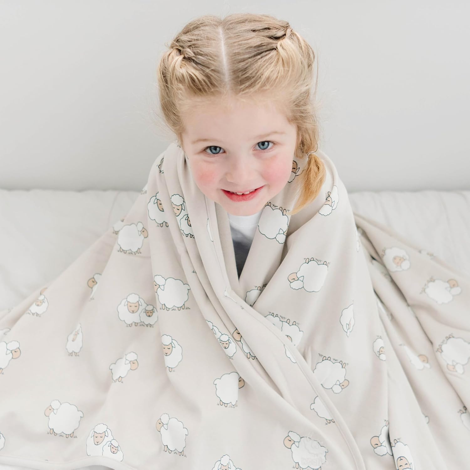 Woolino Baby Blanket for Crib or Stroller - Merino Wool and Organic Cotton Infant Blanket - 4 Season - 40” x 31.5” - Sheep