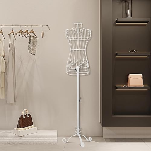 Miniatura 6 de SHAREWIN Torso de maniquí, modelo femenino, cuerpo de maniquí, altura ajustable, soporte de exhibición de vestimenta de montaje en forma de
