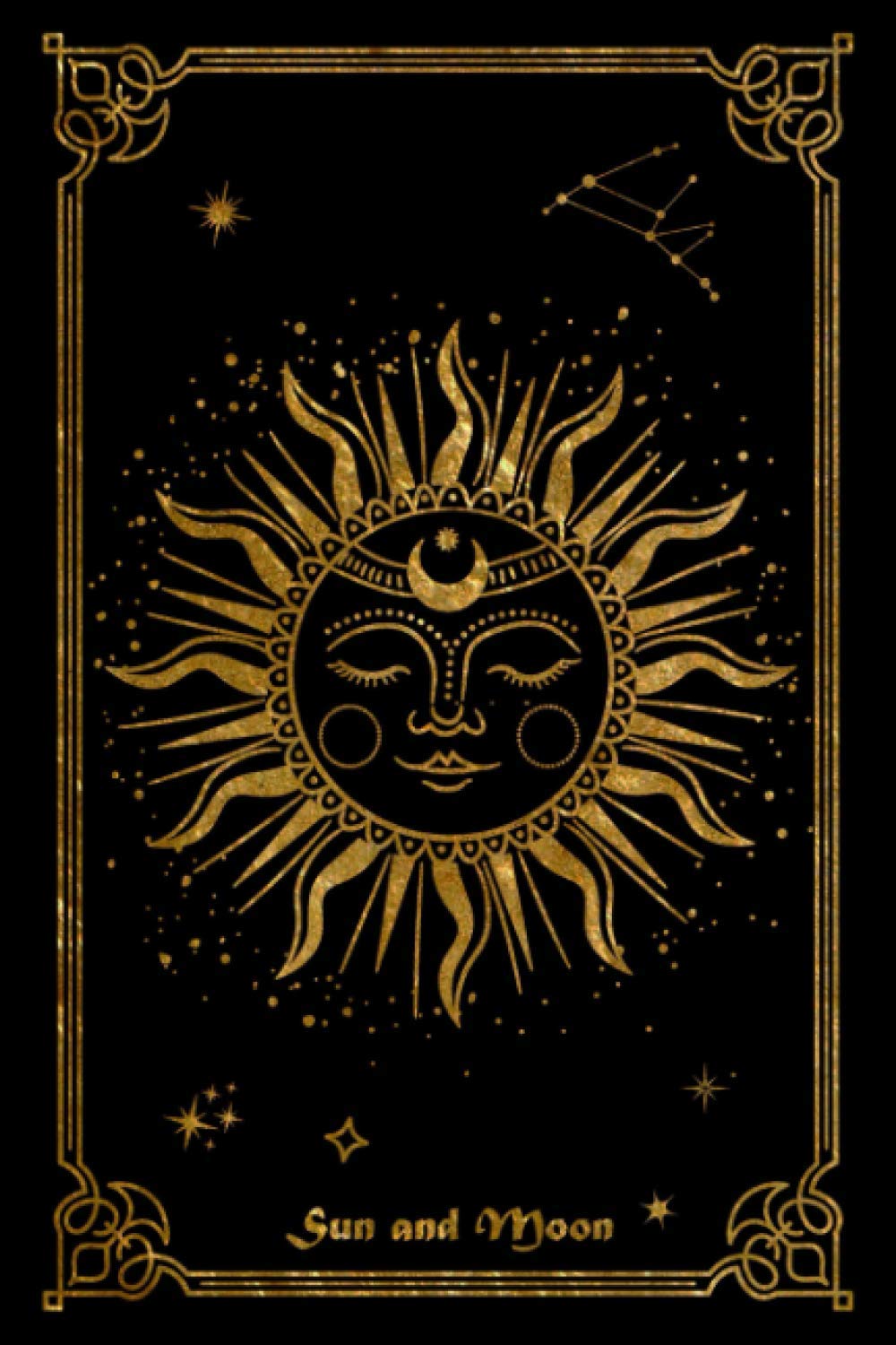 Sun and Moon: Celestial Journal | Blank Lined Journal Diary Notebook, 6" x 9" | Sun and Moon Journal, Celestial Notebook, Aquarius Journal, Boho Diary ... for Sun and Moon lovers | black gold cover
