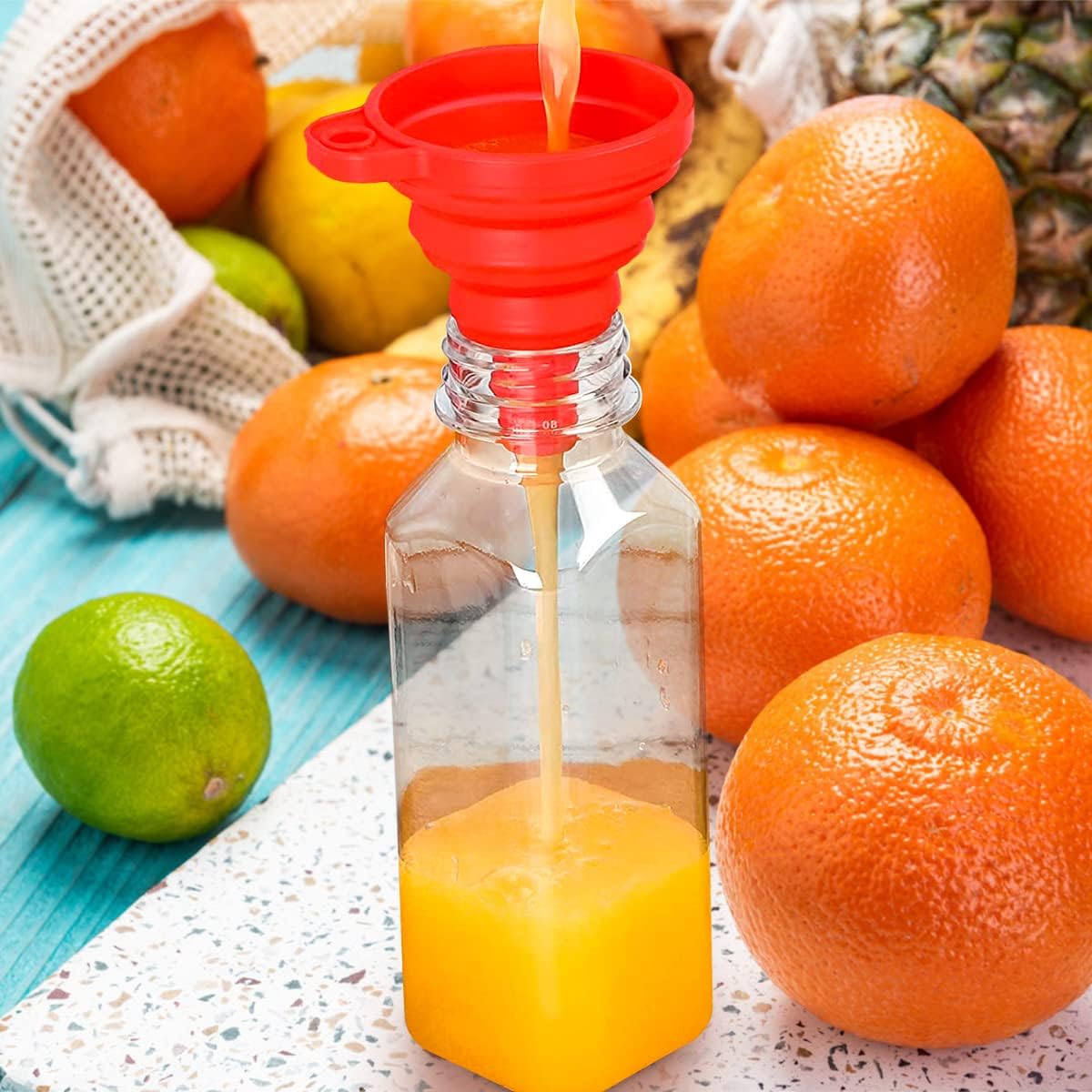 YULEER 24pcs 16oz Plastic Bottles with Caps, Take Out Bottles with Lids for Juicing Bottles, Clear Juice Bottles Bulk Beverage Containers for Juicing, Smoothie, Drinking, and Other Beverages