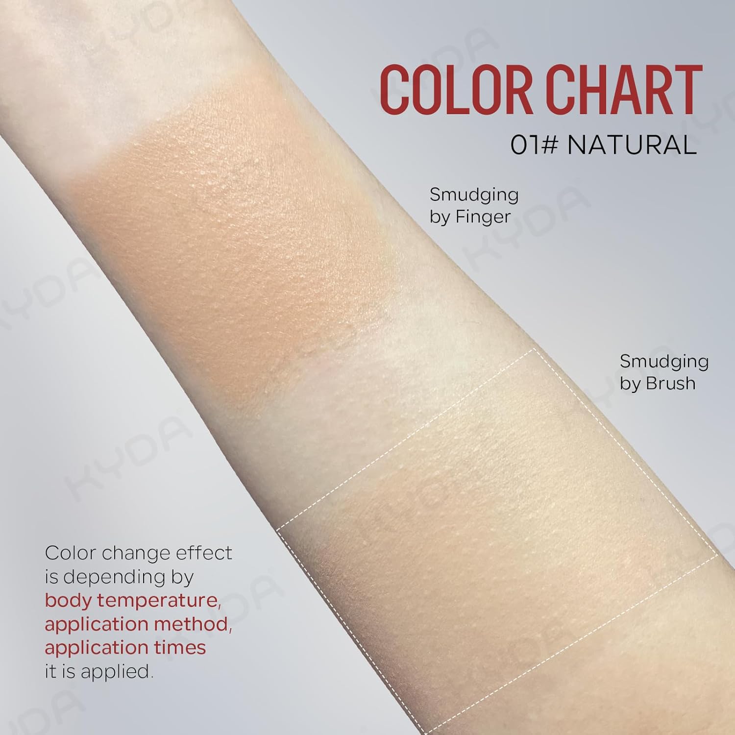 KYDA Color Changing Foundation Stick, 2-in-1 Dual Ended Eraser Foundation with Brush, Natural Glow Creamy Base Makeup, Medium to Full Cover, Lightweight Blendable with Skin Care Formula, NATURAL - Image 4