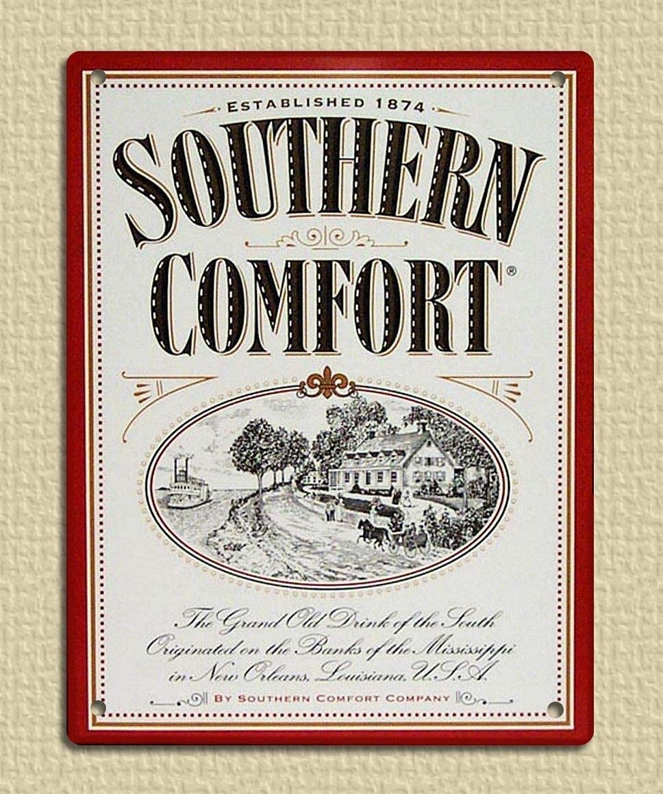 Targa In Metallo Vintage Southern Comfort – Cartello Retrò Per Bar E Casa, 20x30 Cm O 30x40 Cm, Decorazione Murale
