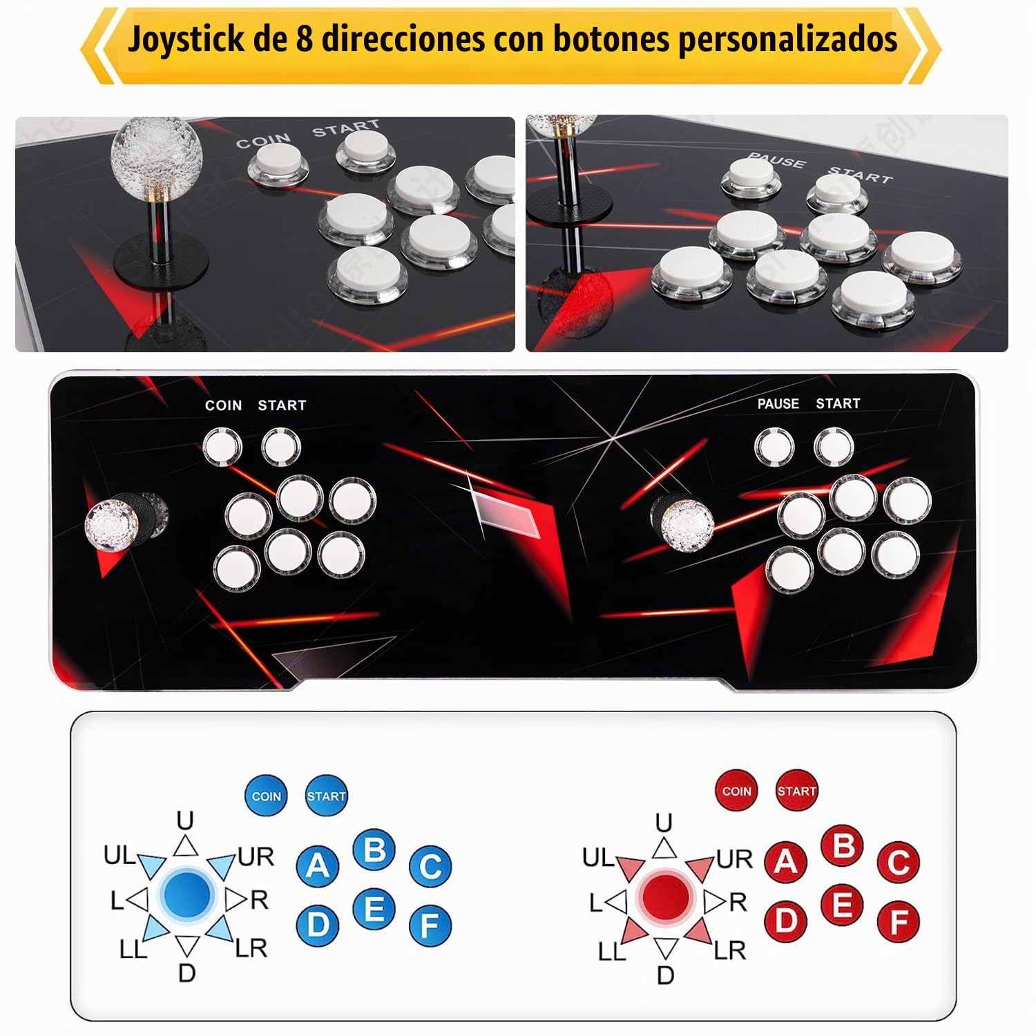【 35000 juegos en 1 】 70S Caja de Pandora, consola de juegos arcade, máquina de juegos retro para PC y TV de casa, 2-4 jugadores, 1280X720, compatible con 3D, buscar/ocultar/guardar/cargar