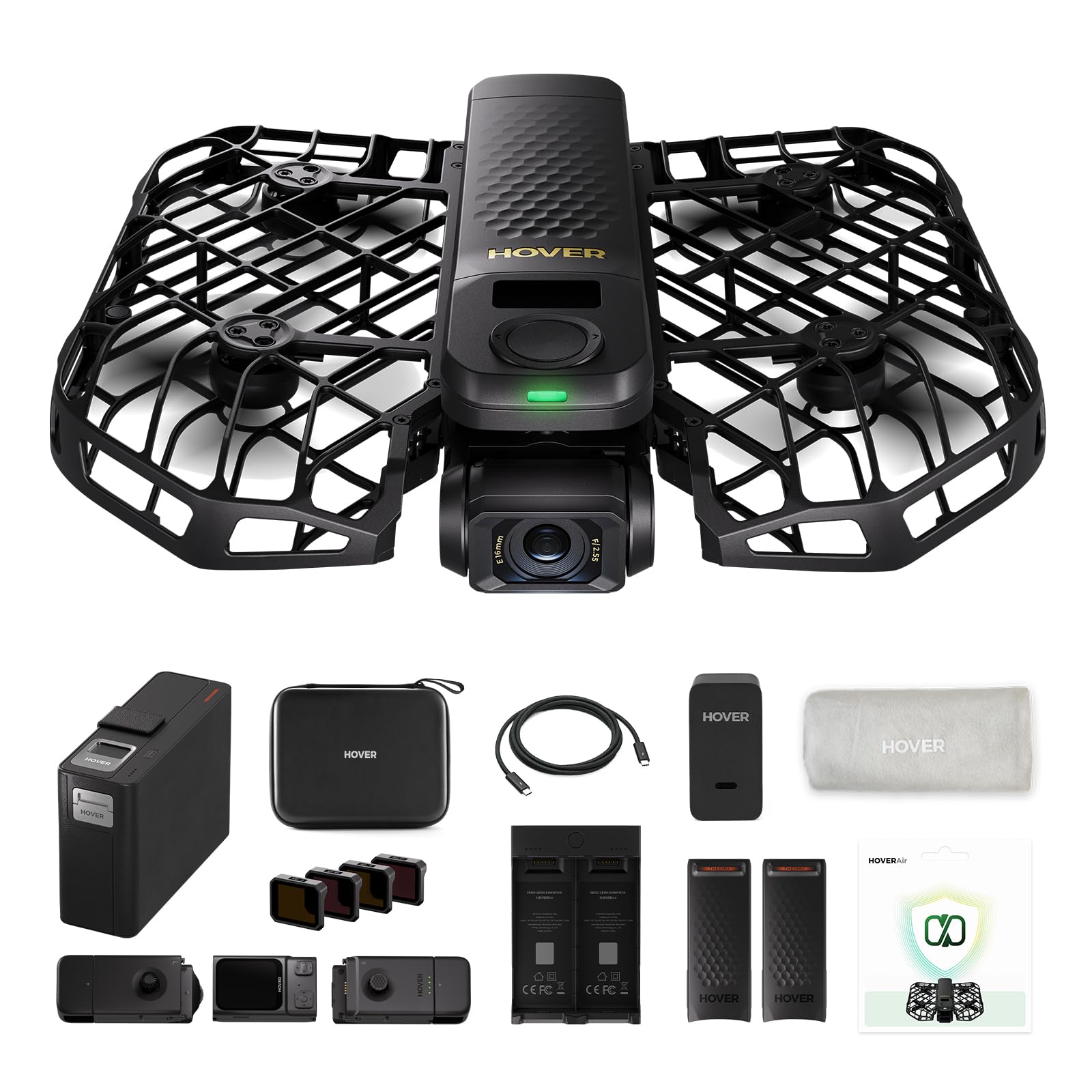 HOVERAirX1 PROMAX 8K Action Flying Camera, Foldable Drone with Camera with 42 KM/H Follow Speed, 10+ Fully Automatic Flight Modes, Fly Anywhere with OmniTerrain, SmoothCapture 2.0(Skiing Combo)