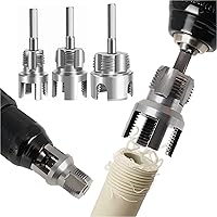Monivi PVC Pipe Threader Set 3pcs - 1/2", 3/4", 1" Internal & External Threading Tool for PPR/PE/PVC Plumbing Repairs - Carbon Steel