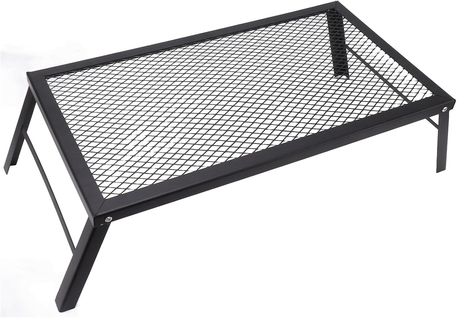 Folding Campfire Grill, Black, Rectangular, 6.3 x 21.7 x 11.8 inches, Camping Grill