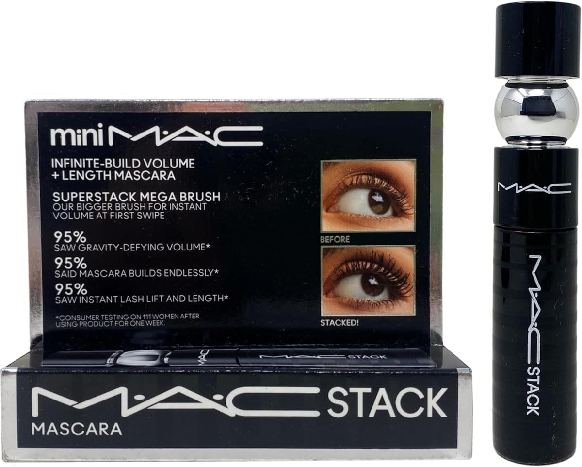 M·A·C Cosmetics Mini M·A·CStack Infinite-Build Volume + Máscara de longitud - 0,27 fl oz/8 ml