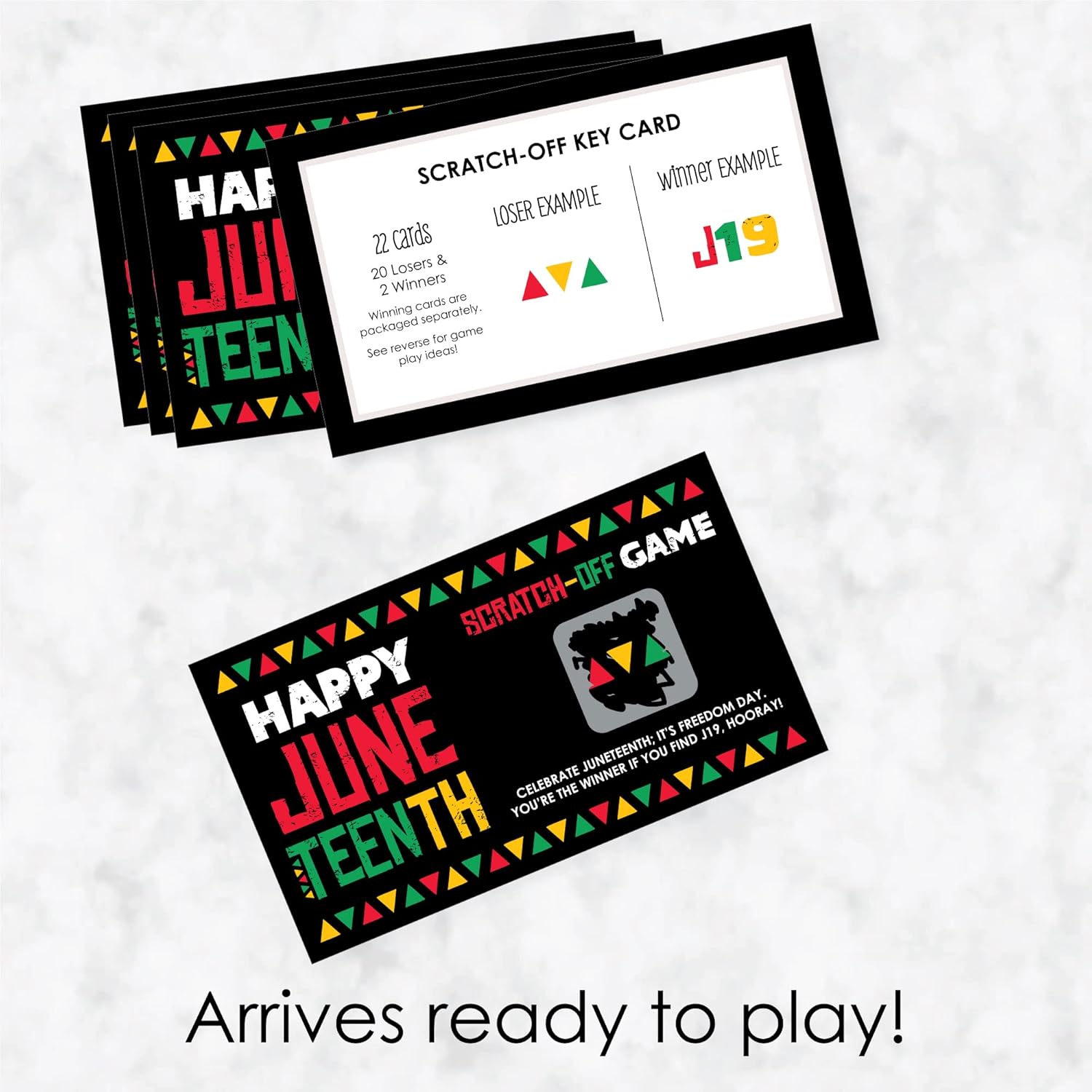 Big Dot of Happiness Happy Juneteenth - Freedom Day Party Game Scratch Off Cards - 22 Count