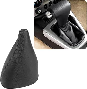KBH Gear Shift Knob Boot Cover for 2005-2011 Hummer H3, Vinyl Leather Interior Accessories, Durable Shifter Boot Upholstery, Scratch-Resistant, Black