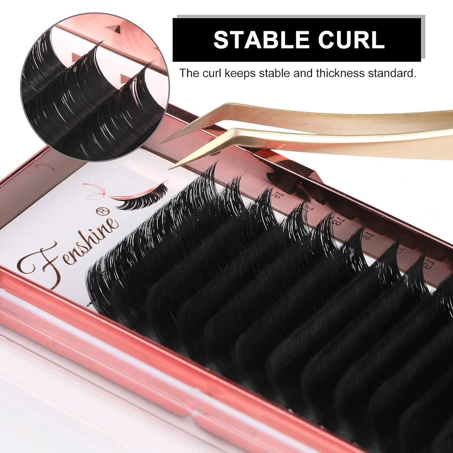 Fenshine Volume Lashes Extensions, 0.07-D Curl 16-23mm Soft Easy Fan Volume Lashes Self Fanning Lashes, 0.05/0.07 C/D Single 8-20mm Mix 8-15 16-23 Automatic Blooming Lashes (16-23mm, 0.07 D Curl)