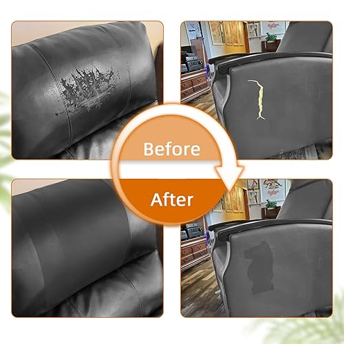 Miniatura 19 de Cinta de reparación de cuero, parche de reparación de cuero autoadhesivo para sofá, muebles, sofás, asientos de automóvil, kit avanzado de Café