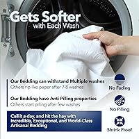 Vista 6 de TEXAS LINEN CO. Juego de 4 fundas de almohada de algodón egipcio premium tamaño estándar/queen - Fundas de almohada de lujo de algodón de alto Gris