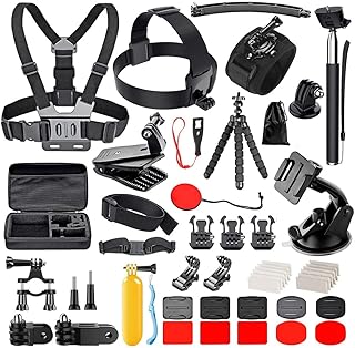 50 in 1 Action Camera Accessories Kit - Compatible with GoPro Hero10/9/8/7/6/5/4, Max, Session, Insta360, DJI Osmo Action/...