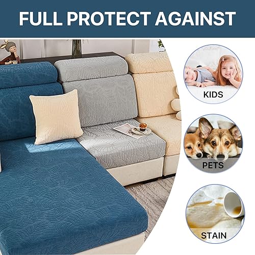 Miniatura 5 de Disayu Fundas de sofá mágicas 2024, funda universal resistente al desgaste, en forma de L, fundas de cojín elásticas para sofá modular (gris medio,