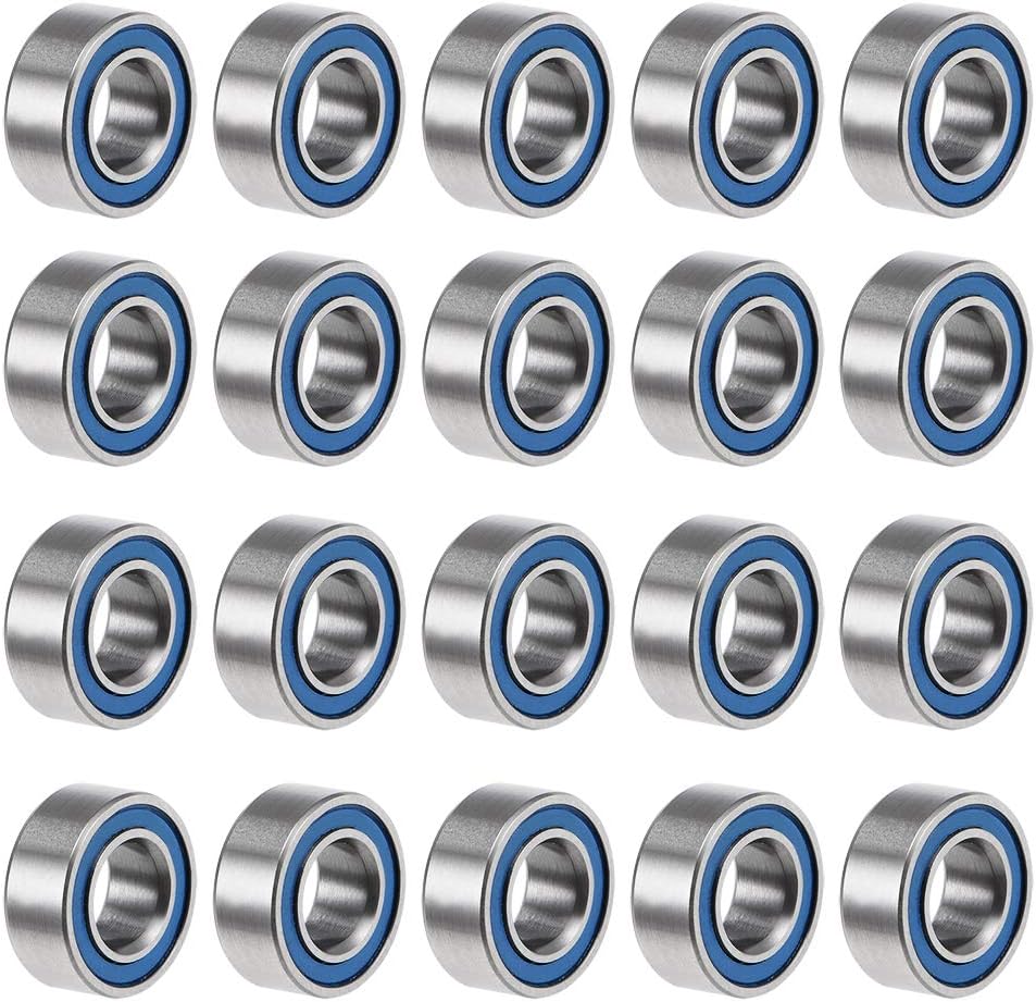 MR105-2RS Deep Groove Ball Bearings 5mm Inner Dia 10mm OD 4mm Bore Double Sealed Chrome Steel Blue Seal Z2 20pcs
