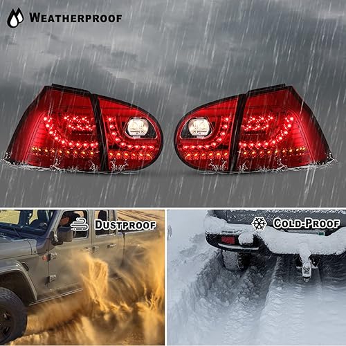 Miniatura 2 de ROXX Conjunto de luces traseras LED para Volkswagen Golf 5/GTI 2006, 2007, 2008, 2009, 2009, luces traseras de repuesto para Volkswagen Rabbit