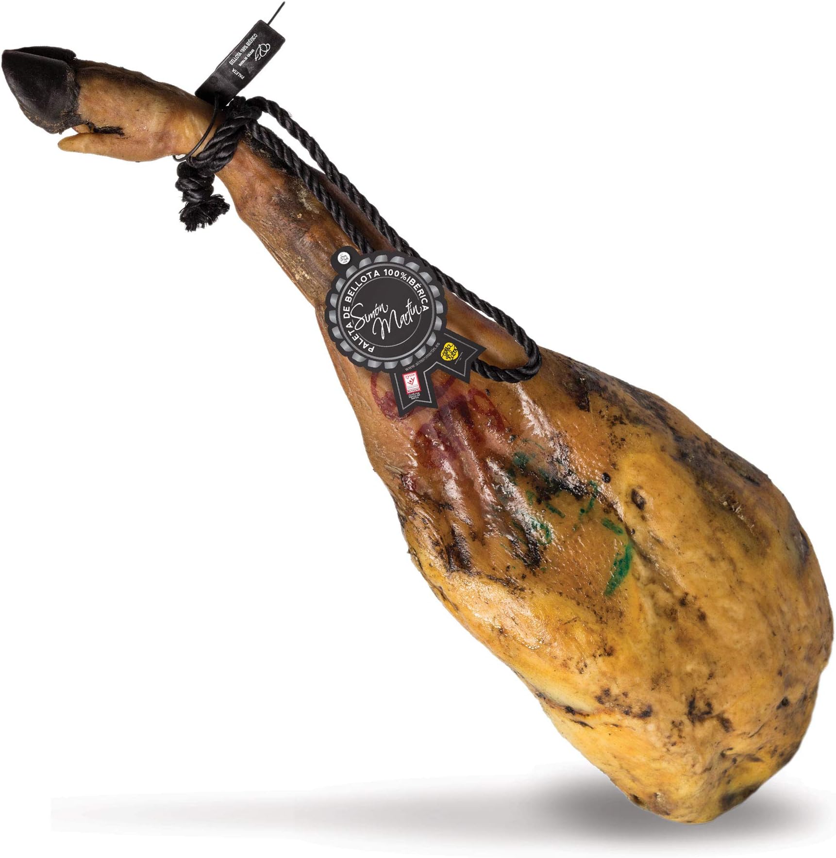 Jamon Iberico Spanish Ham Leg - 4.5-5.0 kg Paleta Iberico de Bellota 100% Pata Negra - 100% Natural - No Additives or Preservatives - from Multi-Award Winning Iberico Ham producer Simon Martin