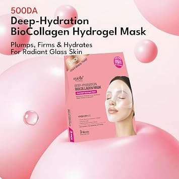 Epielle Deep Hydration BioCollagen Mask 3 Count, Overnight Hydrogel Facial Mask with 500DA Ultra-Low Molecular Collagen, Hyaluronic Acid & Galactomyces Ferment Filtrate, Korean Skin Care