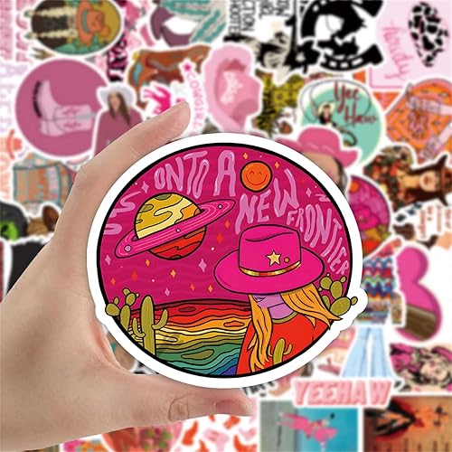 Miniatura 3 de Calcomanías de preparación a granel 50 unidades calcomanías de vaquera para niños y niñas calcomanías occidentales para botellas de agua laptop