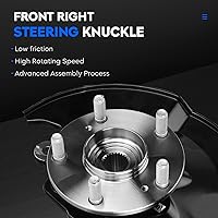 Vista 3 de Ensamblaje de nudillo de dirección delantero izquierdo y cojinete de rueda compatible con Honda Civic 2006 2007 2008 2009 2010 2011, sin modelo Si