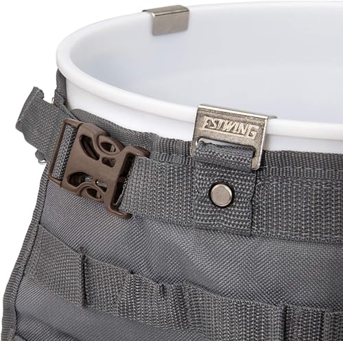 Miniatura 4 de Estwing Organizador de herramientas de 5 galones con 28 compartimentos, bolsa de herramientas, poliéster duradero, perchas de acero resistente,