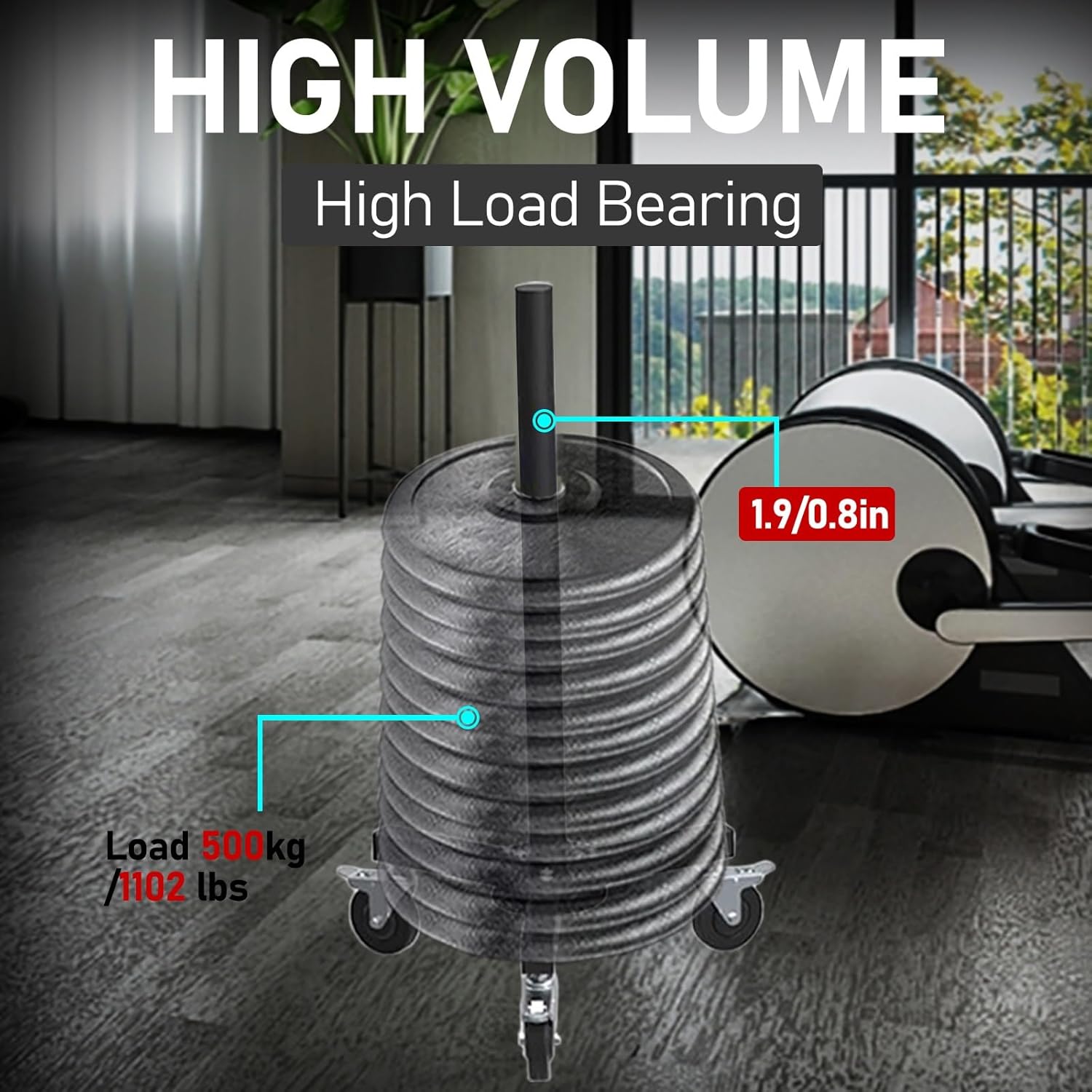 1/2-inch Olympic Weight Plates Storage, Stackable Portable Bumper Plate Holder for Man Woman Fitness, Strength Training Vertical Weight Tree for Stack Plates