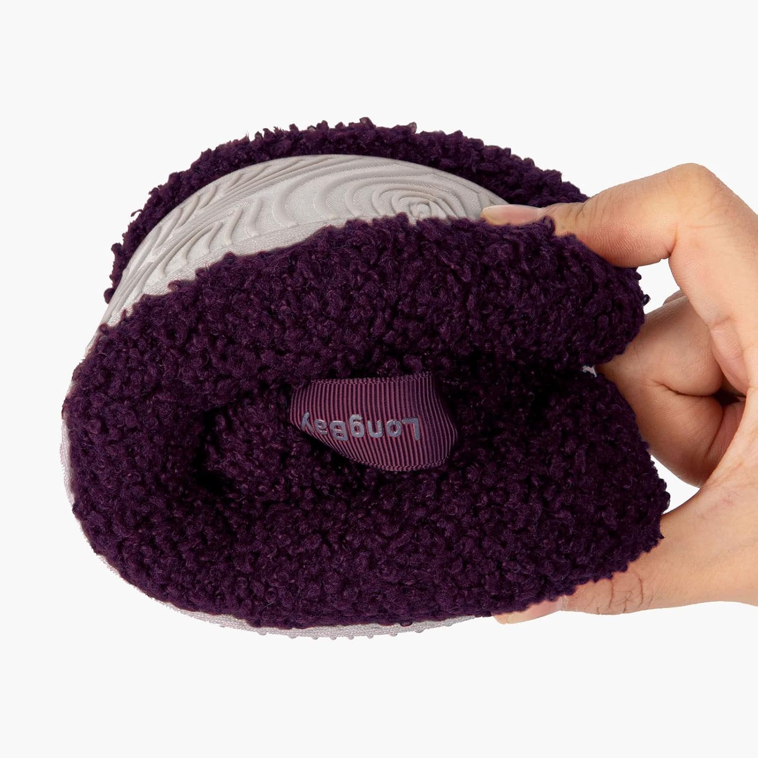 LongBay Women’s Warm Curly Fur Bootie Slippers Comfy Plush Fleece Boots Memory Foam House Shoes - Image 2