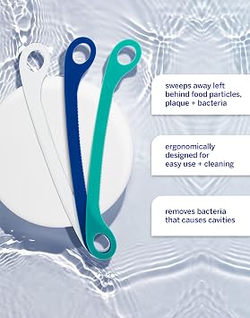 Supersmile Ripple Edge Tongue Cleaner, Reusable Scraper, 3-Pack | Removes Bacteria for Fresher Breath, Ergonomic Adult Design, Dishwasher Safe, BPA-Free, Daily Morning Routine