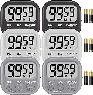 Digital Kitchen Timer, 6-Pack