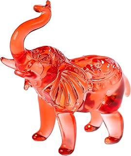Ornalrist Crystal Red Elephants Figurines Glass Decor Animal Figurines, Elephant Gifts for Women Collectible Figurines Paperweights Birthday for Mom Friends